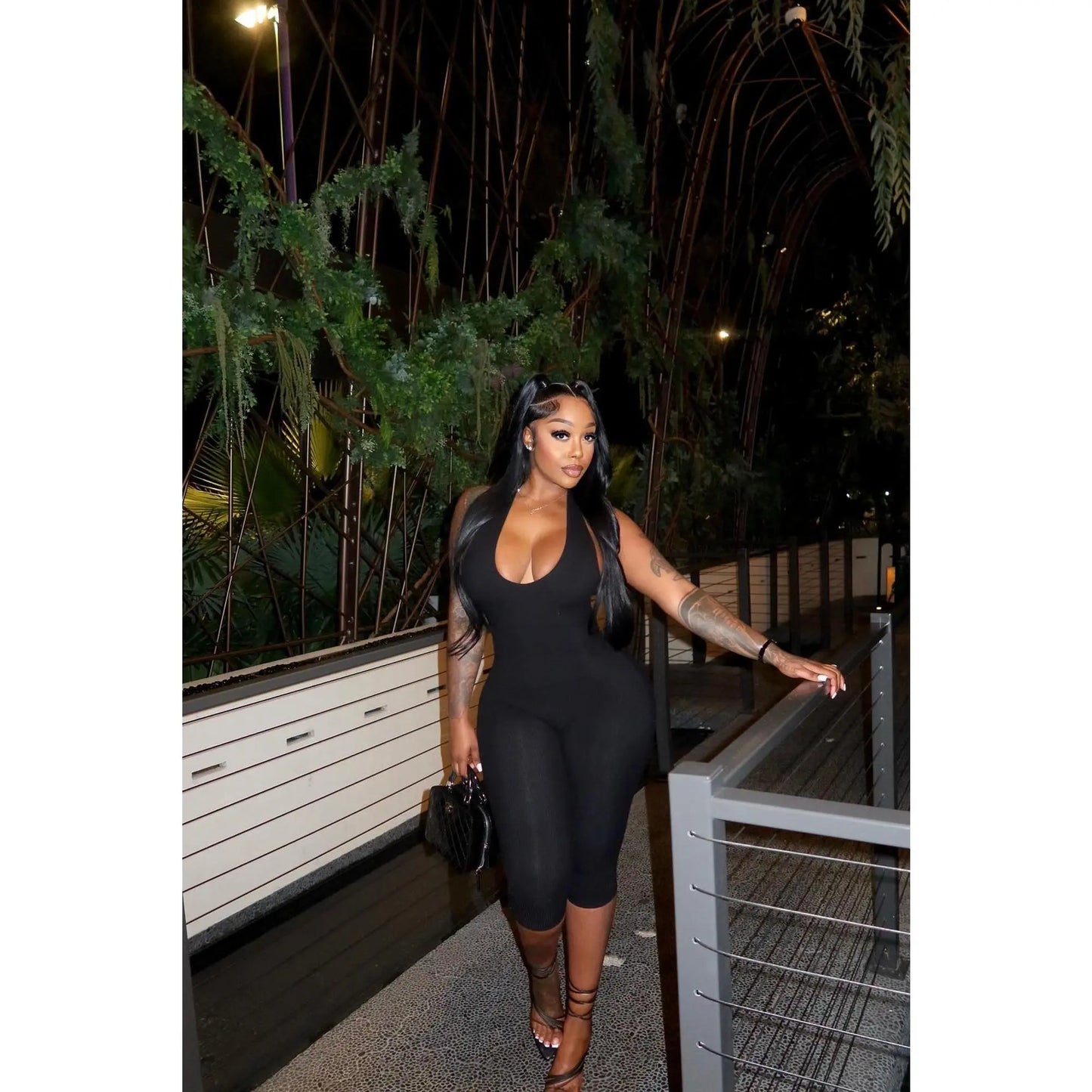 Taytum Snatched Capri Jumpsuit - Black