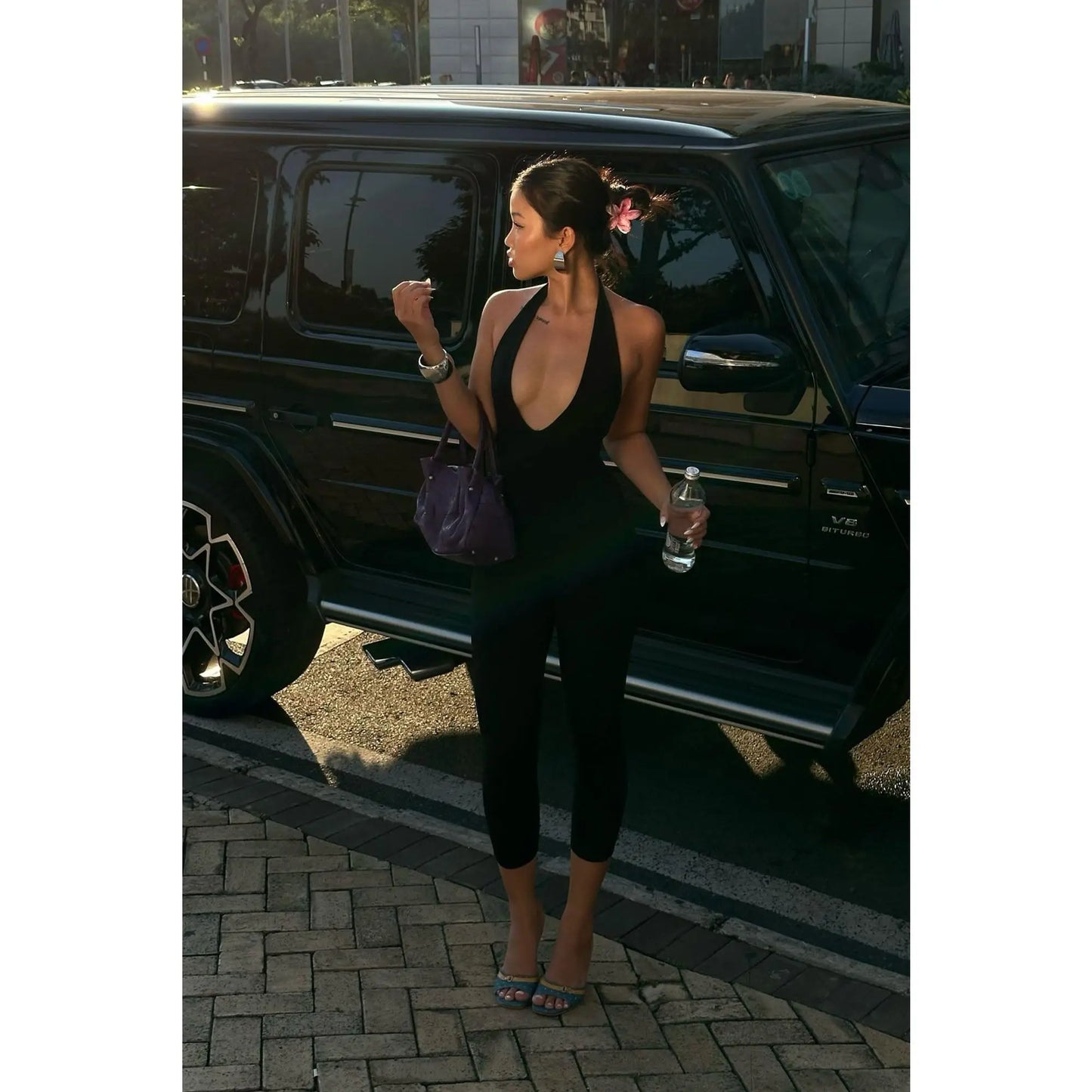 Taytum Snatched Capri Jumpsuit - Black