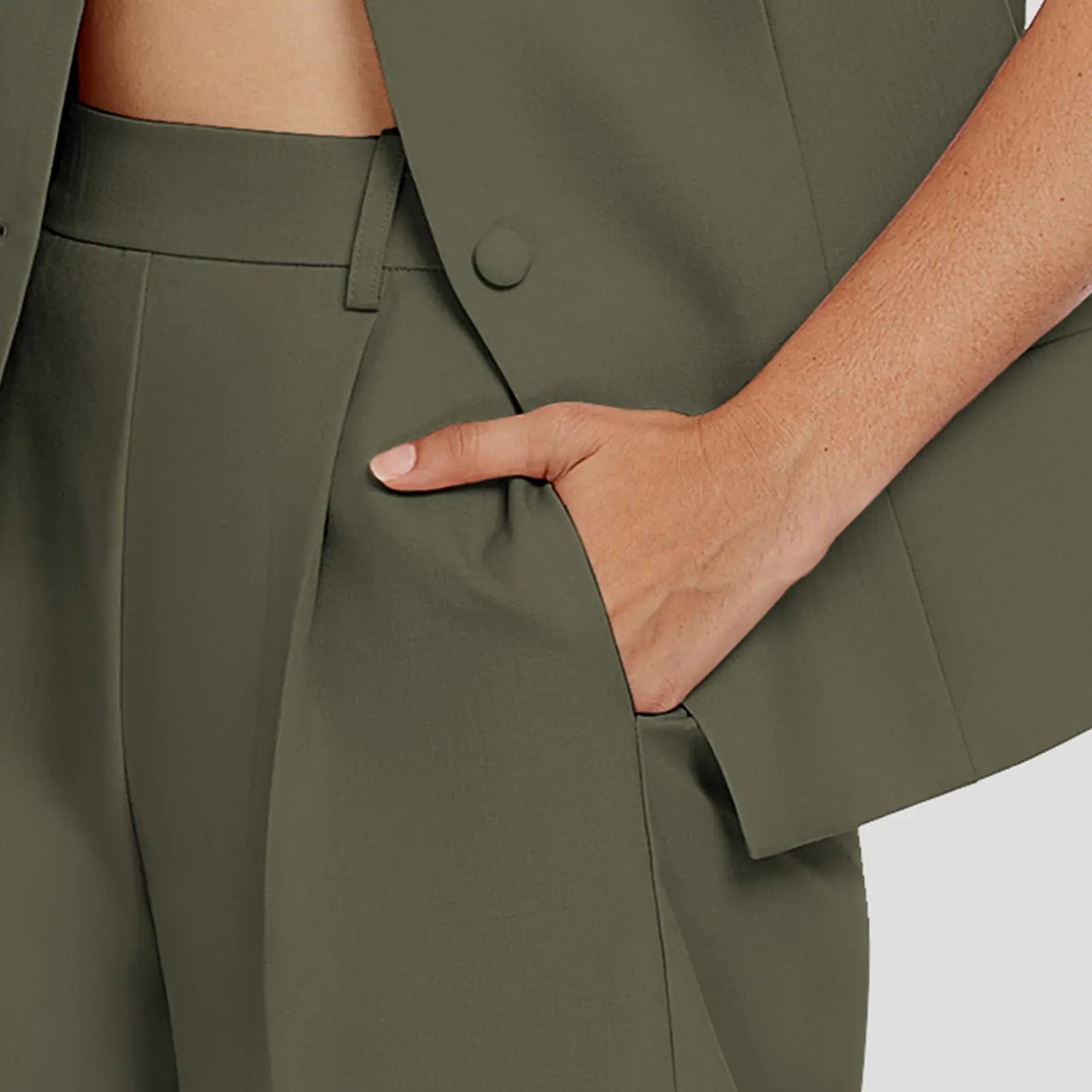 Casly Lamiit Women'S 2 Piece Blazer Suit Set Summer Business Matching Sets Crew Neck Button Vest Shorts Dressy Work Outfits Casual Classy Design Soft Comfort Material Trendy Design #Springfresh