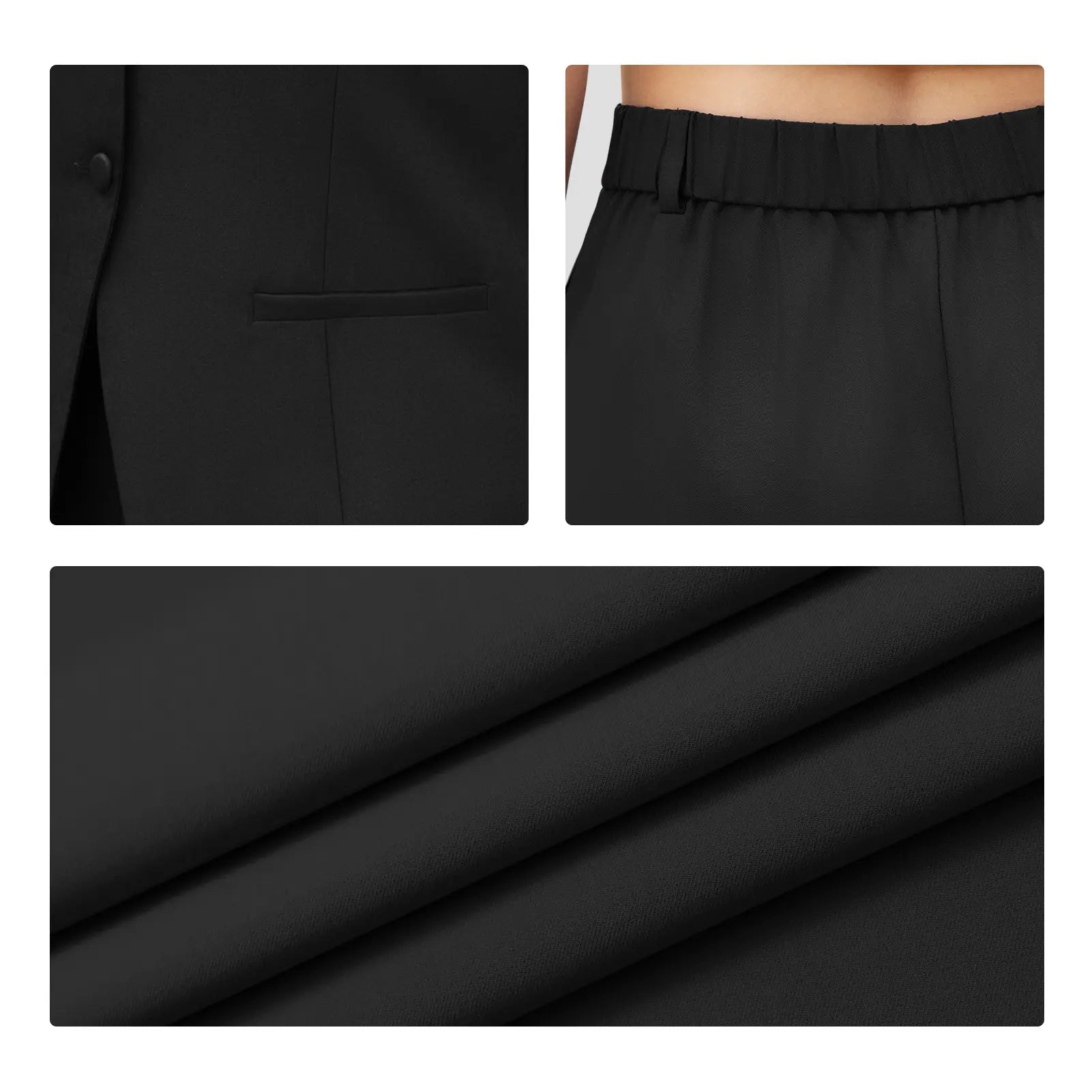 Casly Lamiit Women'S 2 Piece Blazer Suit Set Summer Business Matching Sets Crew Neck Button Vest Shorts Dressy Work Outfits Casual Classy Design Soft Comfort Material Trendy Design #Springfresh