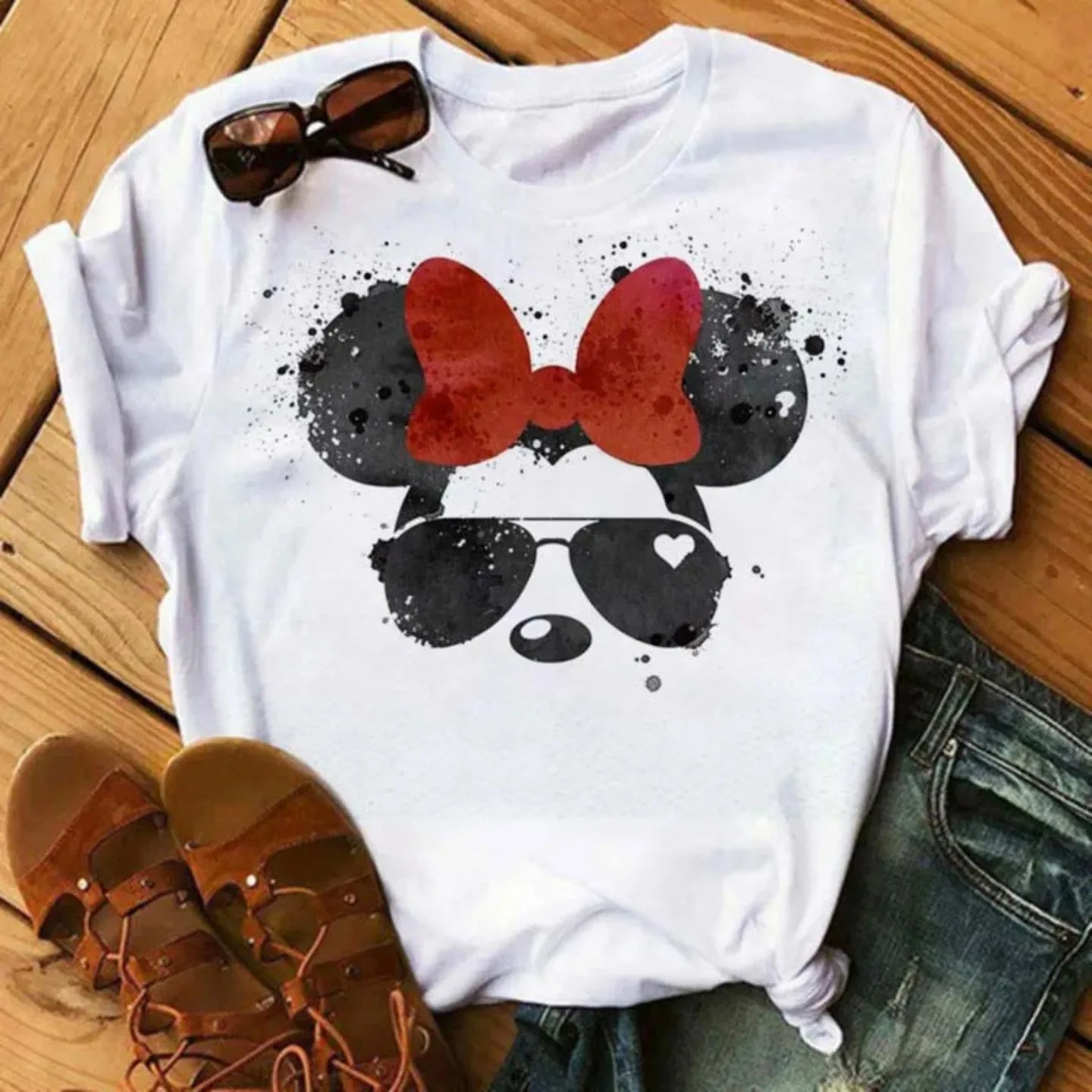 Camiseta Disney Mickey y Minnie Mouse para Mujer