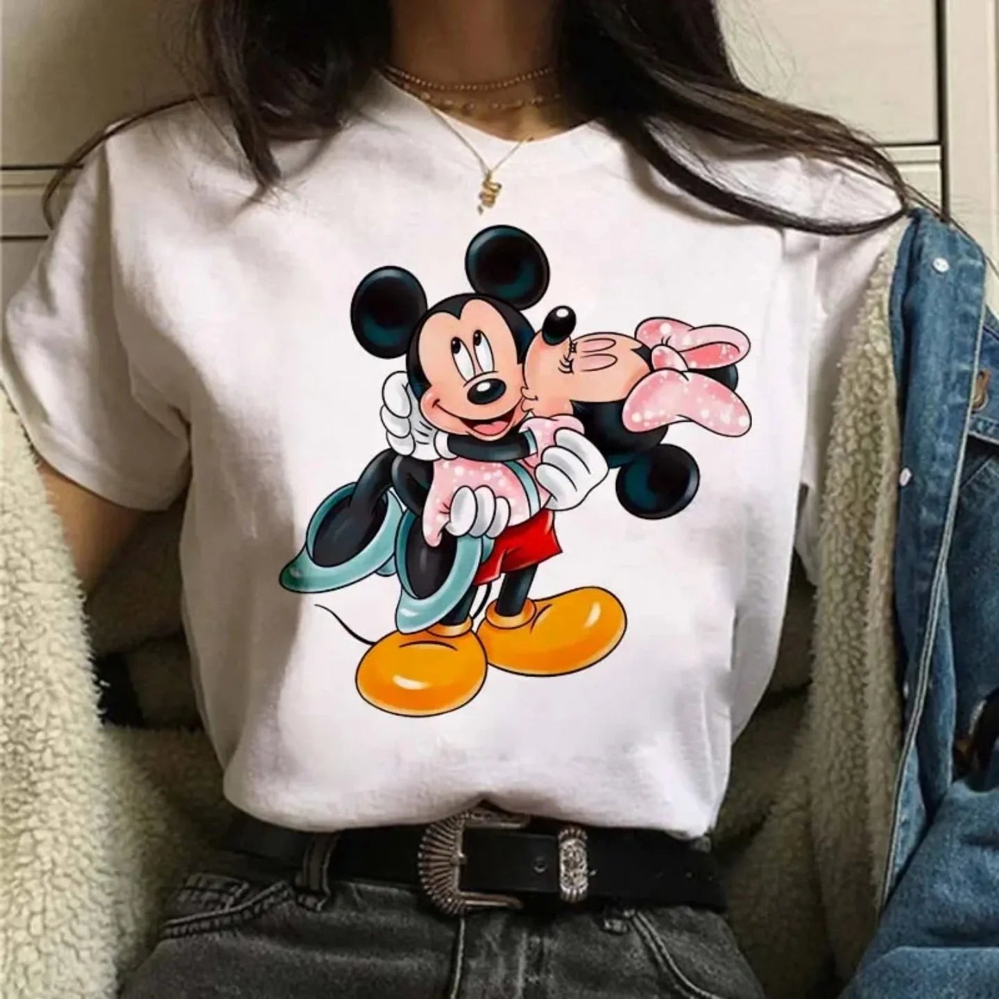 Camiseta Disney Mickey y Minnie para Mujer