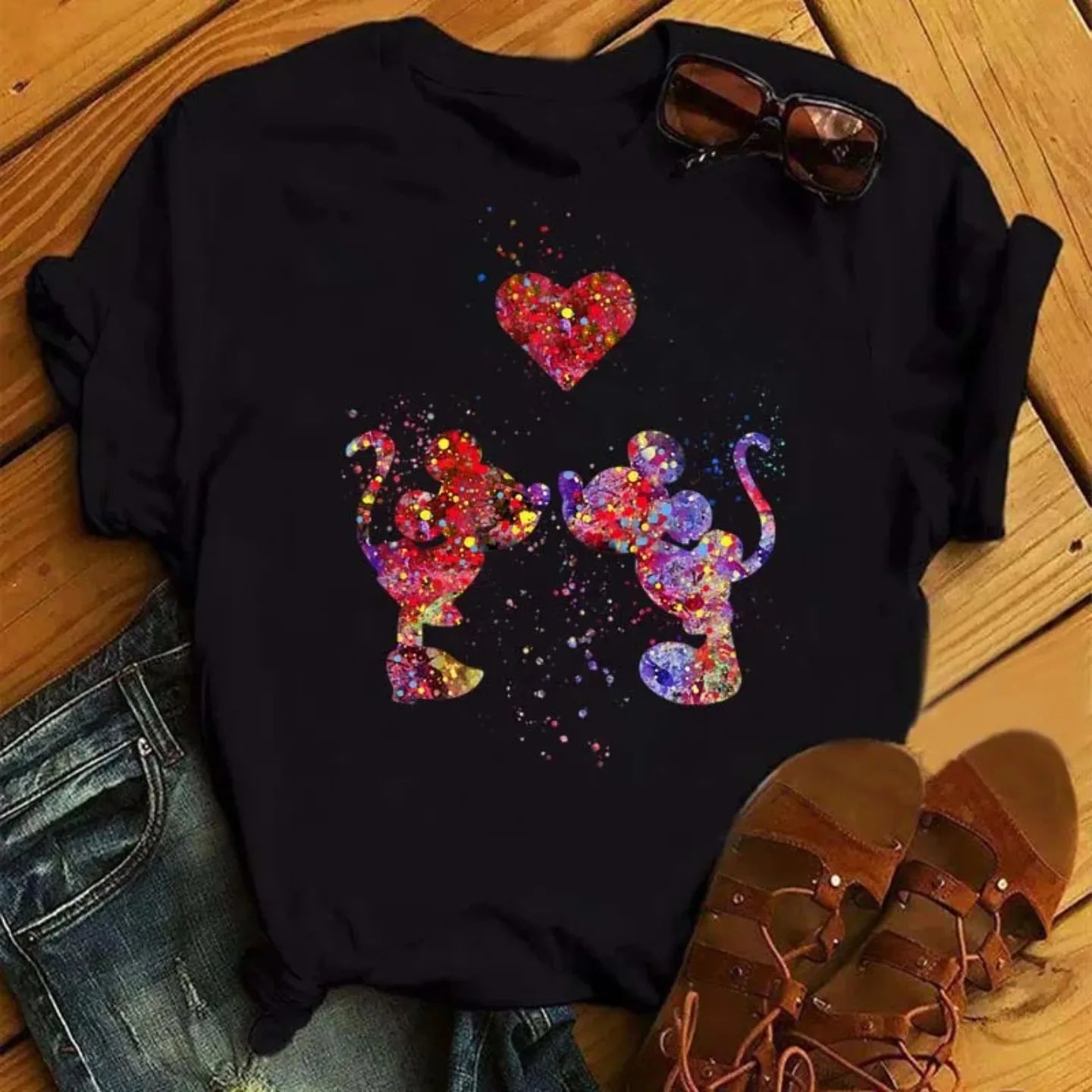 Camiseta Disney Mickey y Minnie Mouse para Mujer
