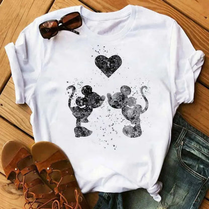 Camiseta Disney Mickey y Minnie Mouse para Mujer