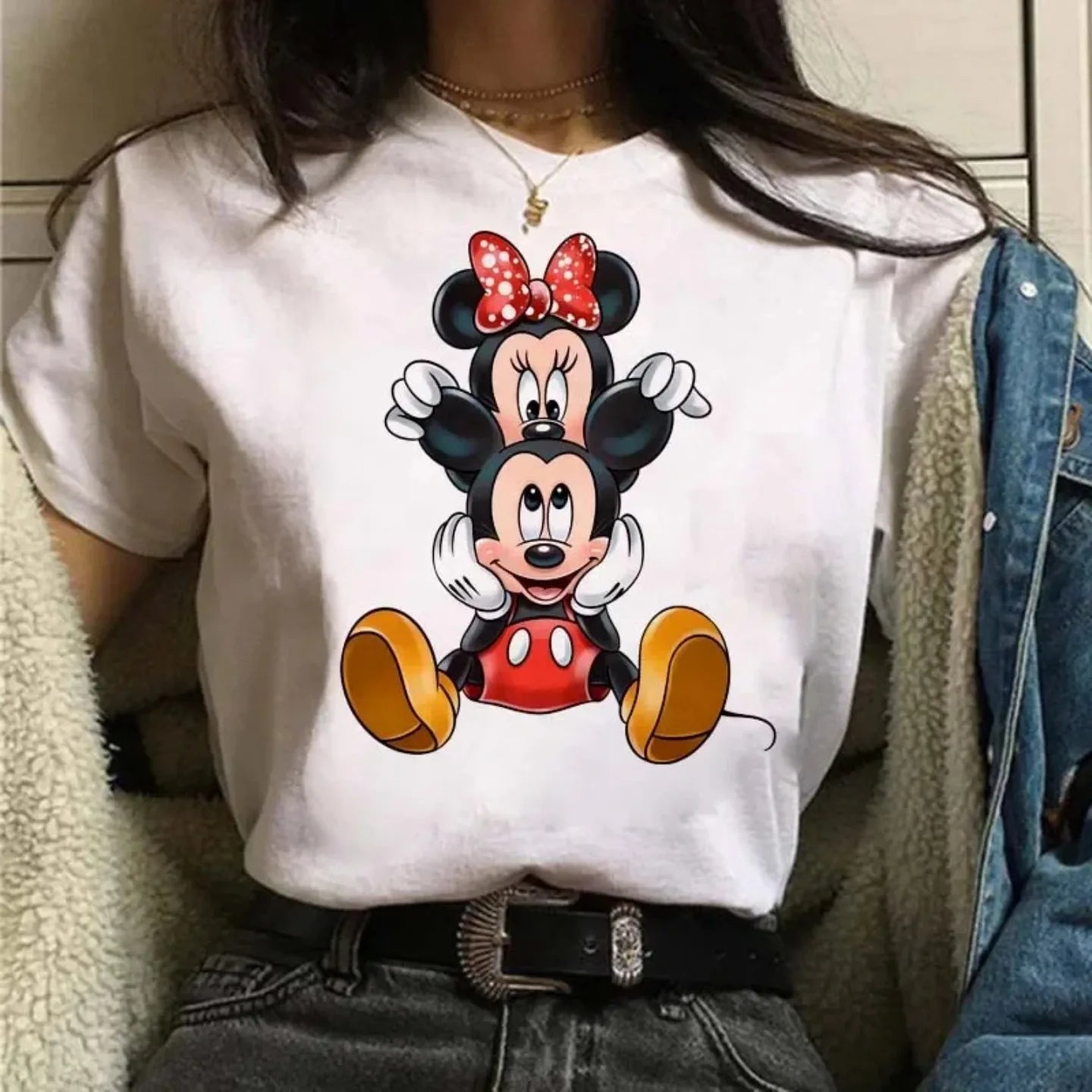 Camiseta Disney Mickey y Minnie para Mujer