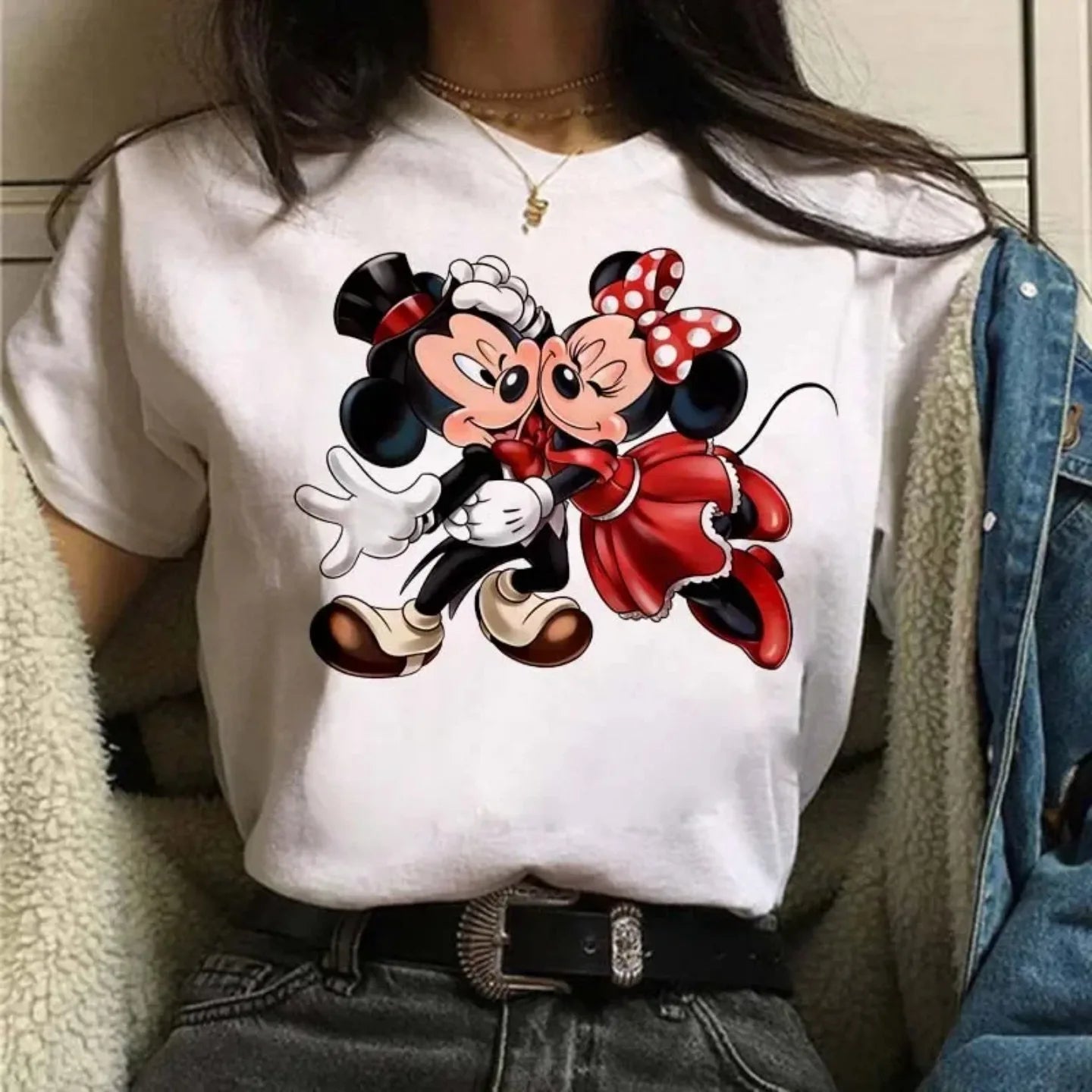 Camiseta Disney Mickey y Minnie para Mujer
