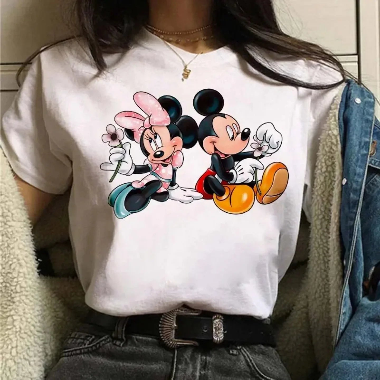 Camiseta Disney Mickey y Minnie para Mujer