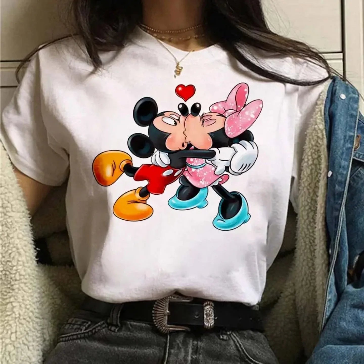 Camiseta Disney Mickey y Minnie para Mujer
