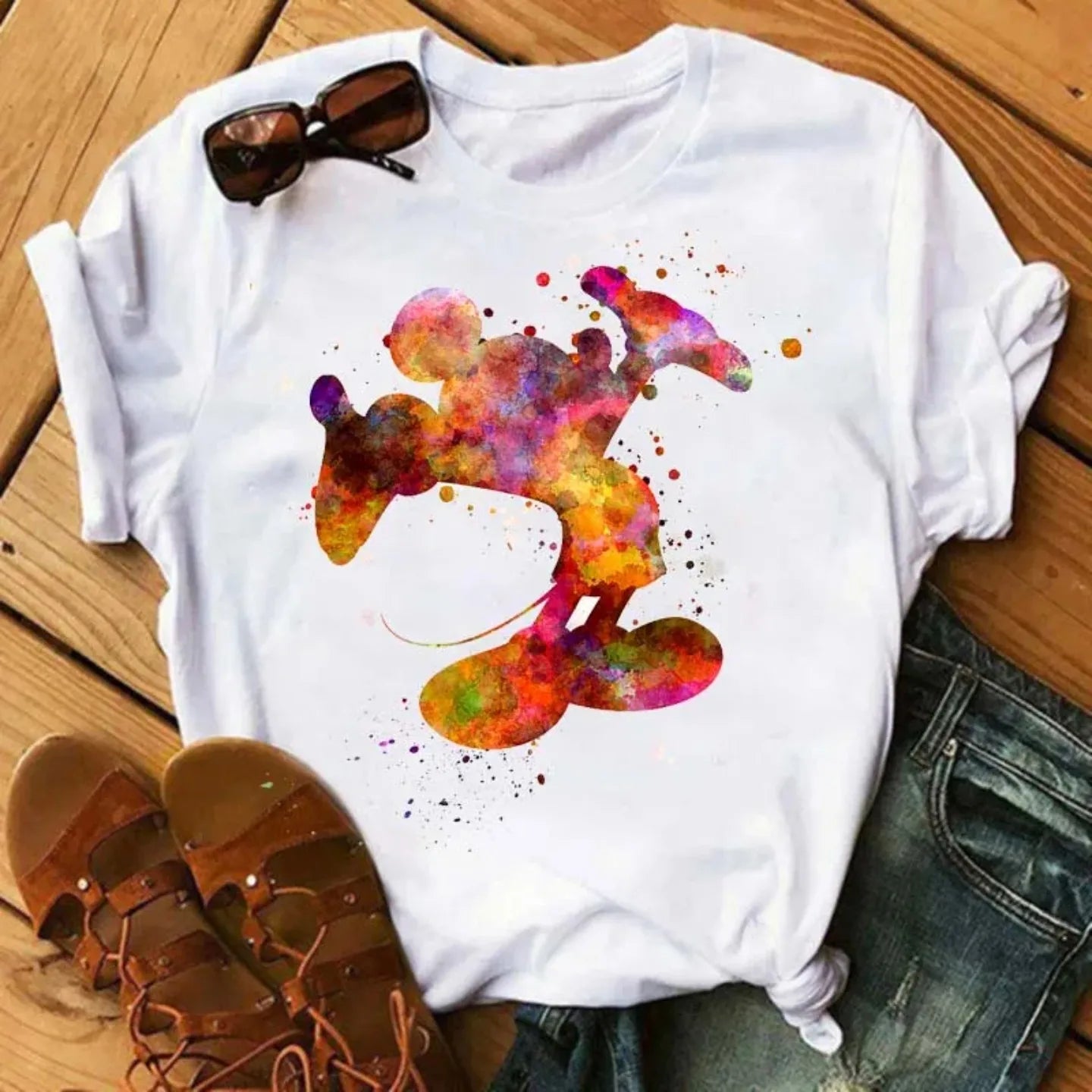 Camiseta Disney Mickey y Minnie Mouse para Mujer