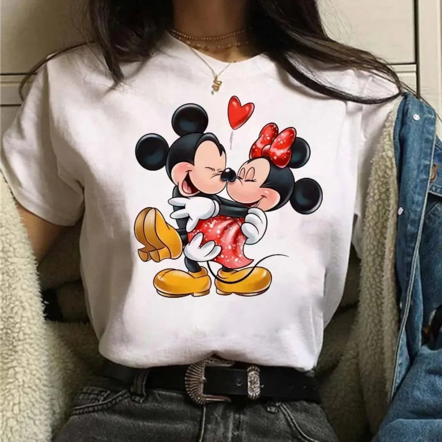 Camiseta Disney Mickey y Minnie para Mujer